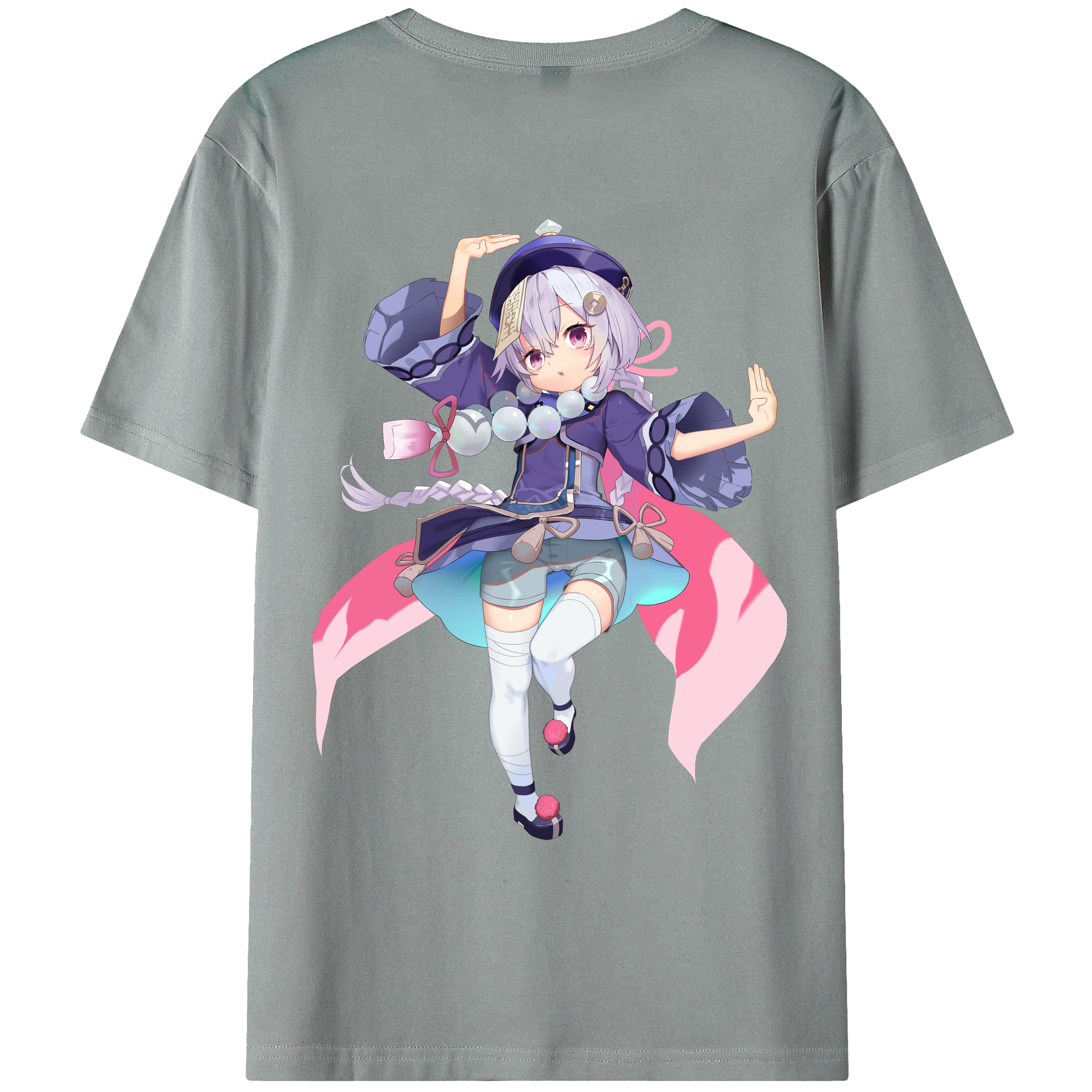 げんし神 七七 なな  genshin Nana 綿100％ メンズ半袖Tシャツ（バックプリント） 通気性